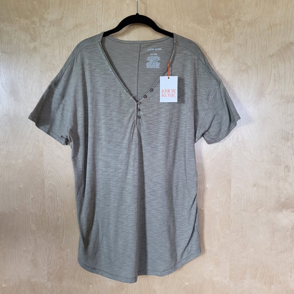 Knox Rose Sage Olive Green Top Size Large